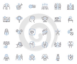 Workforce instruction line icons collection. Training, Development, Learners, Education, Curriculum, E-learning