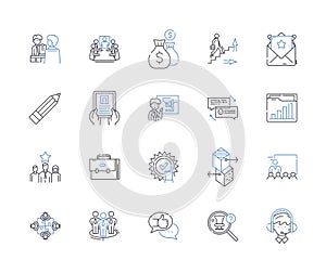 Workforce optimization line icons collection. Efficiency, Streamlining, Productivity, Performance, Optimization