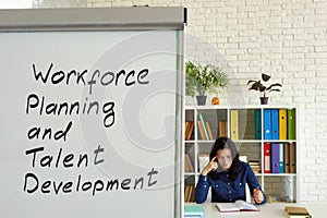 Workforce planning and talent development written on the whiteboard.