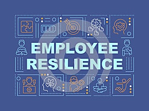 Workforce resilience word concepts blue banner