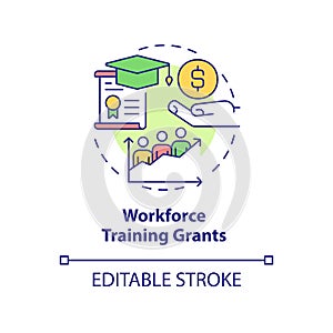 Workforce training grants concept icon