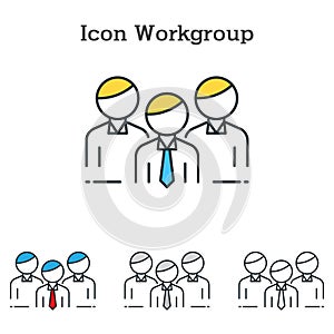 Workgroup flat icon design for infographics and businesses