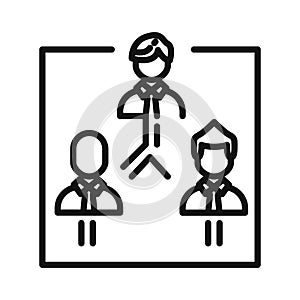 Workgroup People Icon Black And White Illustration