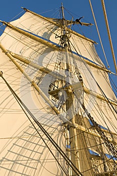 Working aloft Tall ship