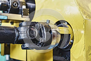 The working area of cnc multiform spring coiling machine close up