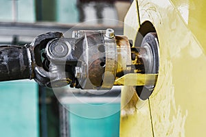 The working area of cnc multiform spring coiling machine close up