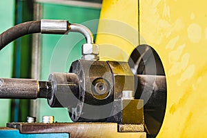 The working area of cnc multiform spring coiling machine close up