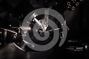 Working area of multiform spring coiling machine close up