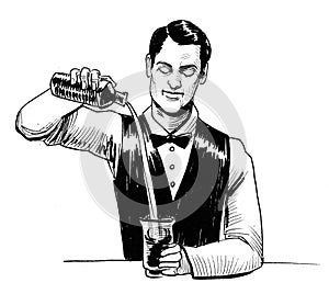 Working bartender