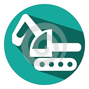 Working bulldozer, icon