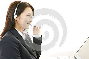 Working call center operator