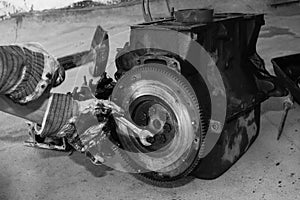 Working on a car motor