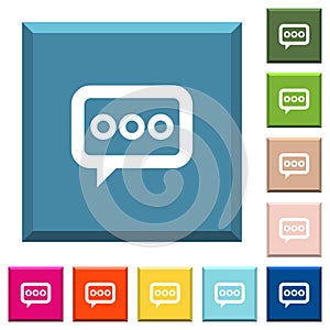 Working chat white icons on edged square buttons