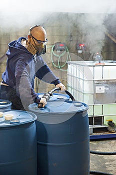 Working Chemical Blender in Corrosive Area of Plant