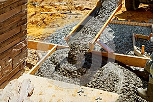 Working for concrete pavement for ground flooring construction