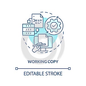 Working copy turquoise concept icon