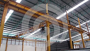 Working with Crane over head in Steel warehouse
