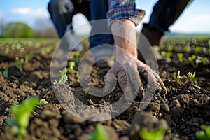 working with crops at the field agriculture