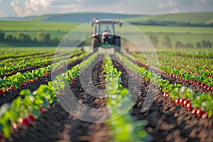 working with crops at the field agriculture