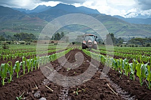 working with crops at the field agriculture