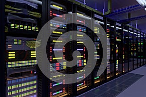 Working data center interior.