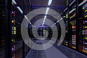 Working data center interior.