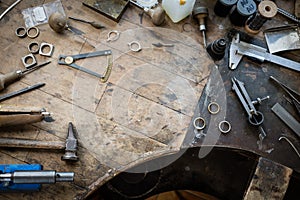 Working desk for craft jewelery making