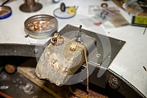 Working desk for craft jewelery making