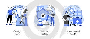 Working environment abstract concept vector illustrations.