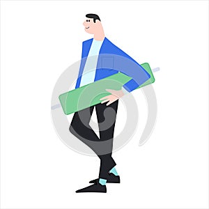 Working on financial markets concept. Portfolio management process. Vector illustration in flat style