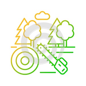 Working forest gradient linear vector icon