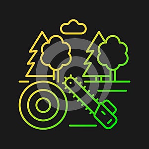Working forest gradient vector icon for dark theme