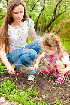 Working in garden