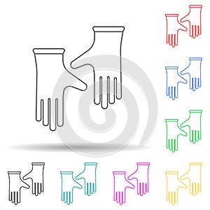 working gloves multi color style icon. Simple thin line, outline vector of home repair tool icons for ui and ux, website or mobile