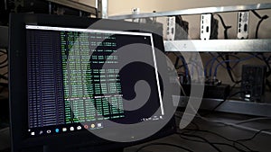 Working graphic video cards for e-currency. Computer for Bitcoin and cryptocurrency mining. Crypto farm.