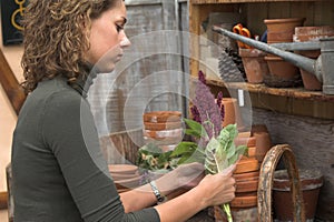 Working in the greenhouse