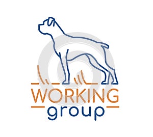 Working group logotype in modern outlined style. Editable vector illustration photo