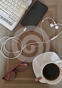 Working and having breakfast from home