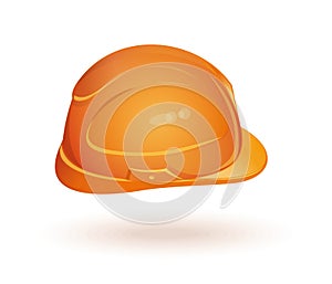 Working helmet side view. Hard hat icon