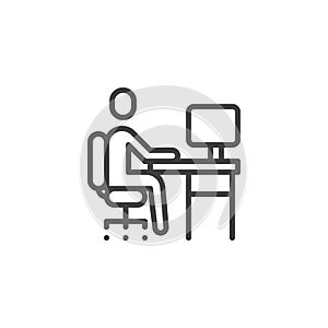 Working at home line icon