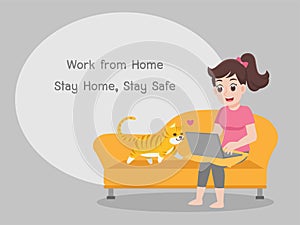 Working from home, Stay home stay safe. Social Distancing