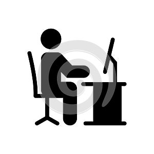 Working vector glyph flat icon