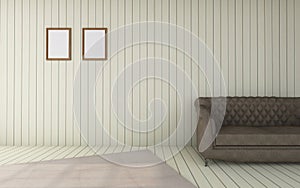 Working and living room modern /3D Render Image Luxury vintage