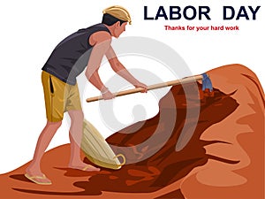 Farmer working field, working man