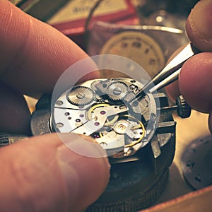 Working On A Mechanical Watch photo