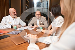 Working meeting in the office of the head physician