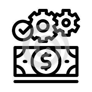 Working money dollar icon vector outline illustration