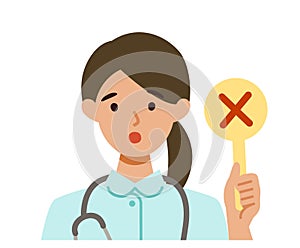 Working nurse Woman. Healthcare conceptWoman cartoon character. People face profiles avatars and icons. Close up image of Woman