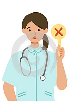 Working nurse Woman. Healthcare conceptWoman cartoon character. People face profiles avatars and icons. Close up image of Woman