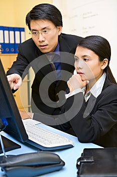 Working with partner in office